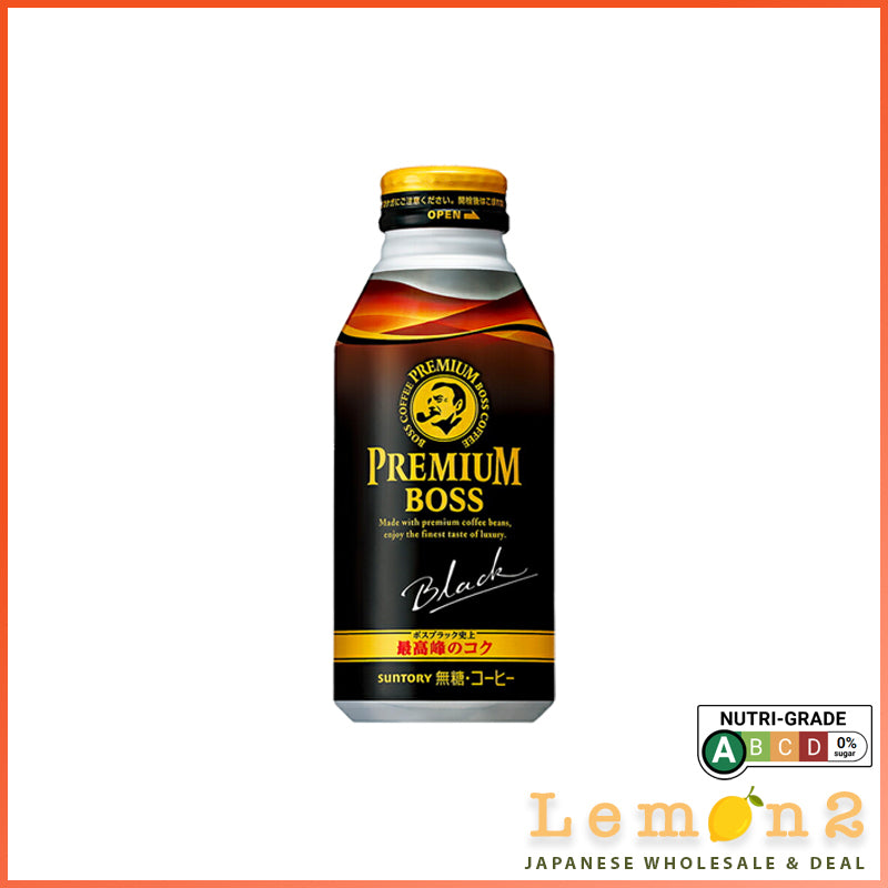 Suntory Premium Boss Black Coffee390ml x 24