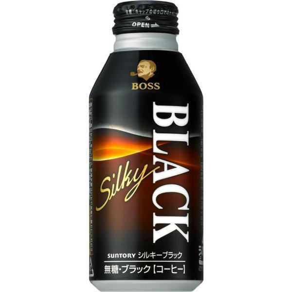Suntory Silky Black Coffee Non Sugar 400g / Fine Sugar 360g x 24 Bottles ボス シルキーブラック 400g / ボス シルキードリップ微糖 360g