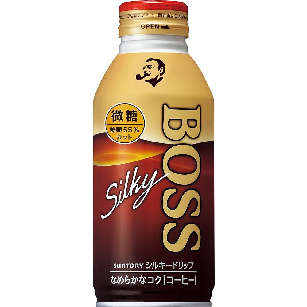 Suntory Silky Black Coffee Non Sugar 400g / Fine Sugar 360g x 24 Bottles ボス シルキーブラック 400g / ボス シルキードリップ微糖 360g