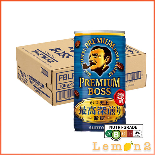 Suntory Premium Boss Low Sugar Coffee 185G x 30 (Carton Deal)