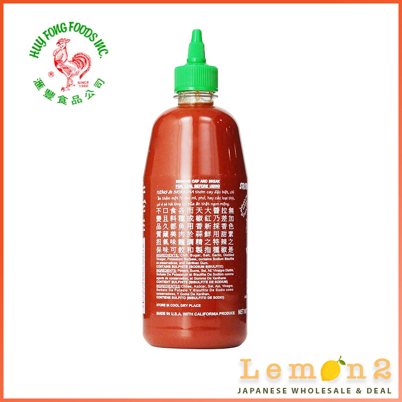 Huy Fong Sriracha Hot Chili Sauce Aka Rooster Sauce 793g No Fat No Calorie Made In USA