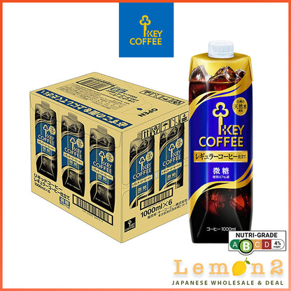 Key Coffee Liquid Coffee Non/Less Sugar/Premium Made With Hakushu Natural Water 1L x 6 Carton